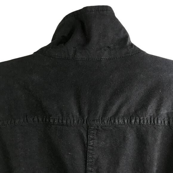 Alex Mill Jumpsuit Womens S Black Long Sleeve Romper Button Down Stretch Pockets - Picture 5 of 13